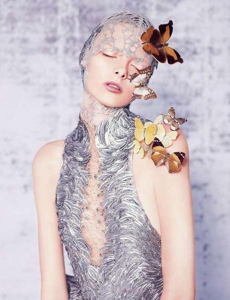 Dazed and Confused june 2012 Elza Luijendijk Wears Butterfly Beauty for Ben Toms’