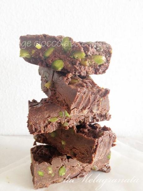 Fudge cioccolato e pistacchi