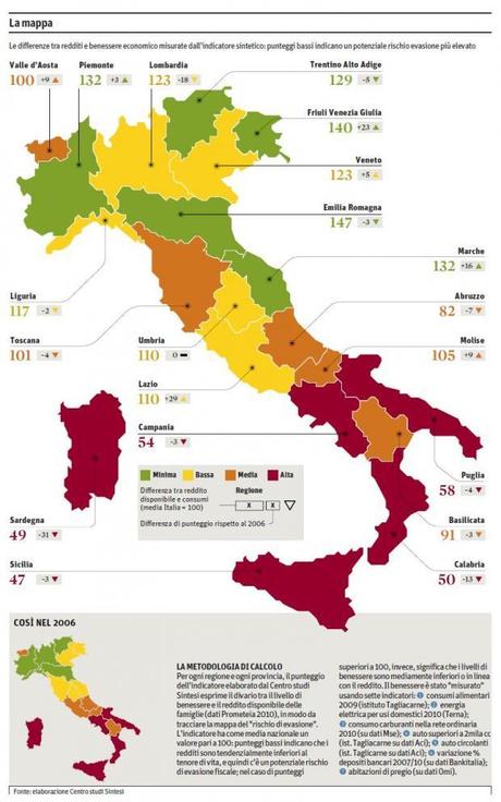 la mappa degli evasori