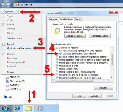 File e cartelle nascoste in Windows Seven