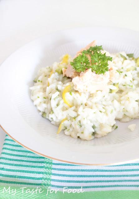 Risotto al limone e filetti di salmone