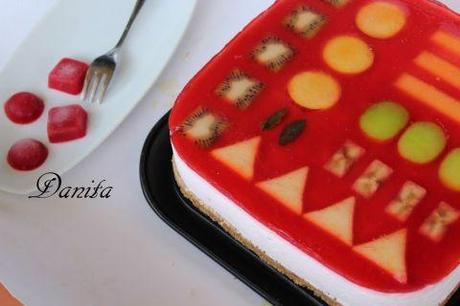 Geometria di frutta: tutto su una buona cheese cake fredda