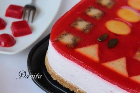 Geometria di frutta: tutto su una buona cheese cake fredda