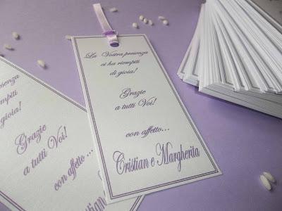 Segnalibri di ringraziamento per matrimonio ed eventi speciali