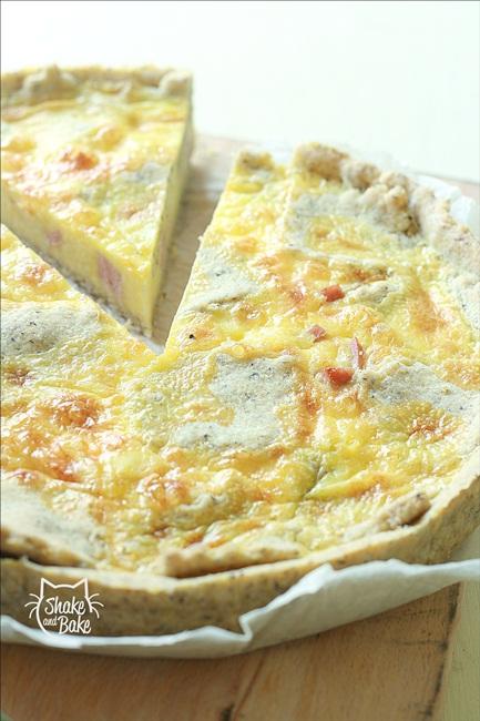 Quiche con bitto e prosciutto cotto