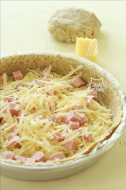 Quiche con bitto e prosciutto cotto