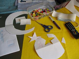 fiocco nascita luna in azzurro....work in progress