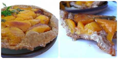 Crostata di pesche e menta cotta come una Tatin