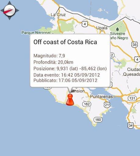 Terremoto spaventoso in Costarica: 7, 6 della scala Richter