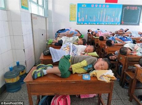 All in order: The traditional midday nap is meant to set pupils up for an afternoon of solid learning