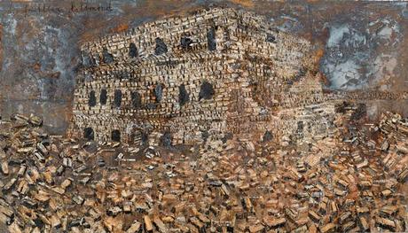 Anselm Kiefer, ”Der fruchtbare Halbmond”, 2009, acrylic, oil, shellac and sand on canvas, courtesy Galleria Lia Rumma Milano Napoli