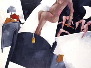 Emilio Tadini, La fauna della notte, 1986, acrilici su tela, 150x200 cm