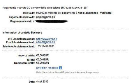 pagamento hiving con paypal