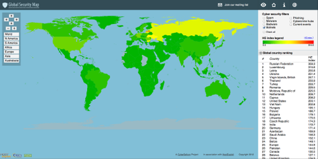 Diffusione delle botnets a livello mondiale (fonte: 
