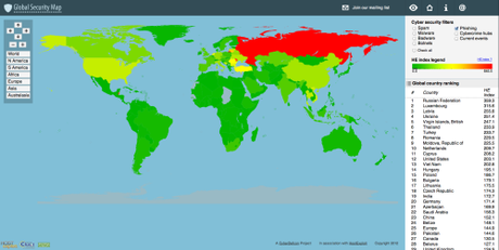 Diffusione dei server di phishing a livello mondiale (fonte: 