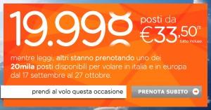 easyJet: 20.000 posti da 33,50‏€