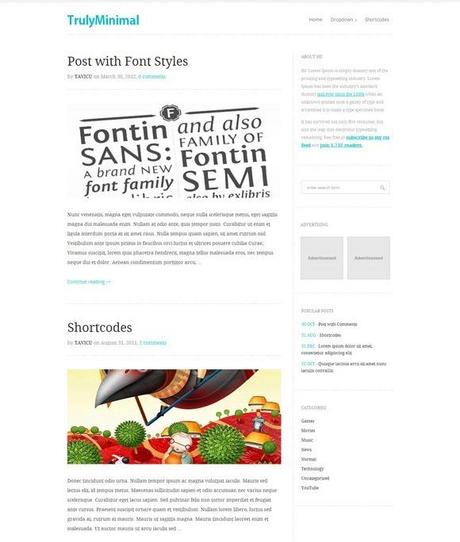 Template WordPress gratis in stile minimal