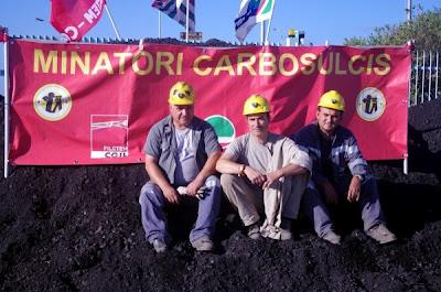 La protesta dei minatori della Carbonsulcis