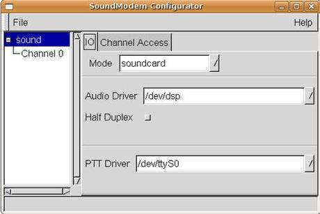 finestra di configurazione Audio Driver e PTT Driver