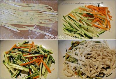 Tagliatelle alla rucola con julienne di verdure