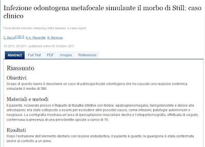 Un caso clinico di malattia infiammatoria autoimmune guarita estraendo il dente