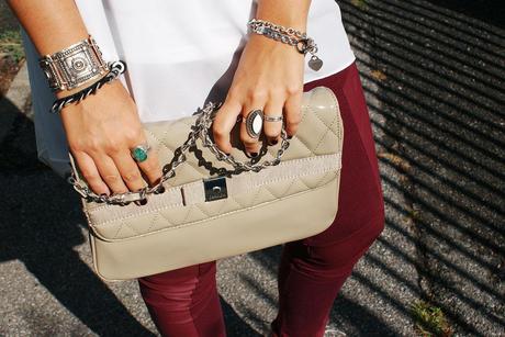 Look of the day: Burgundy & silk