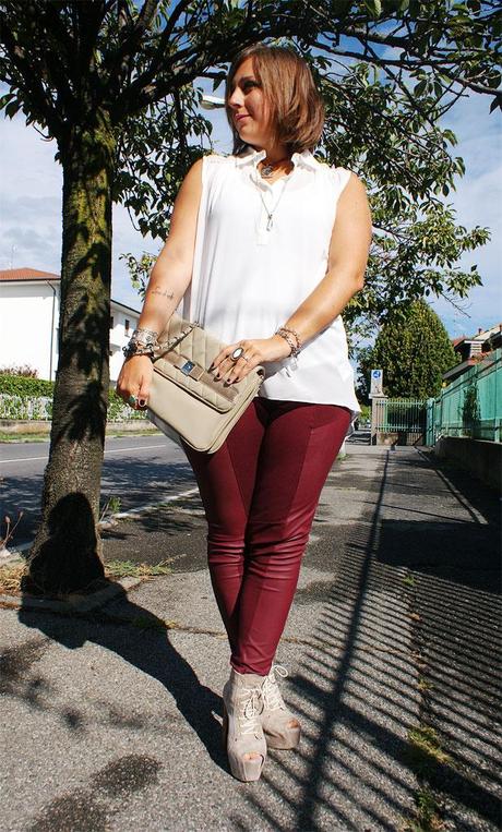 Look of the day: Burgundy & silk
