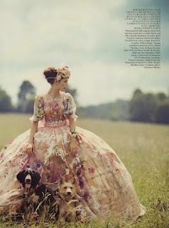 Karlina Caune in Dolce & Gabbana Alta Moda su Vogue UK