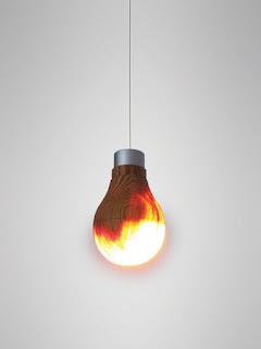 Wooden light bulb