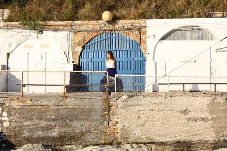 blue silk skirt