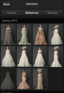 Un’app per organizzare matrimoni App Iphone Vera Wang - scelta del vestito da sposa