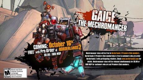 Borderlands 2, la classe Mechromancer sarà disponibile a metà ottobre