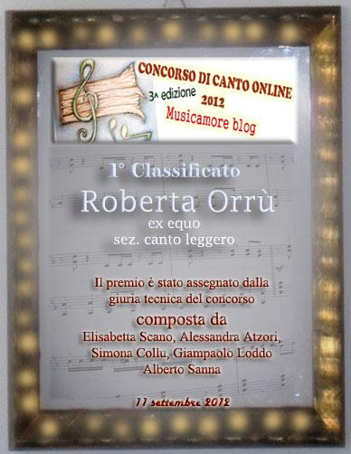 Roberta Orrù primo premio ex equo