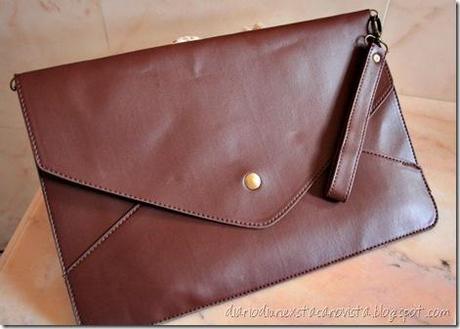 oasap envelope clutch coffee