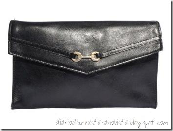 Black Leather Envelope Clutch Gold Horsebit Hardware da etsy