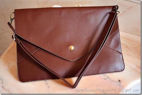 oasap envelope clutch coffee