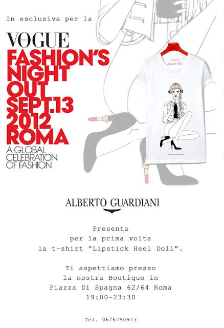 ALBERTO GUARDIANI FIRMA LA T-SHIRT LIPSTICK DOLL PER LA VOGUE FASHION’S NIGHT OUT ROMA