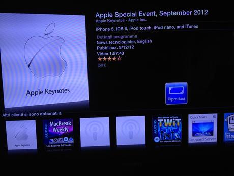 Su Apple Tv potete godere il filmato completo del Keynote del 12 settembre