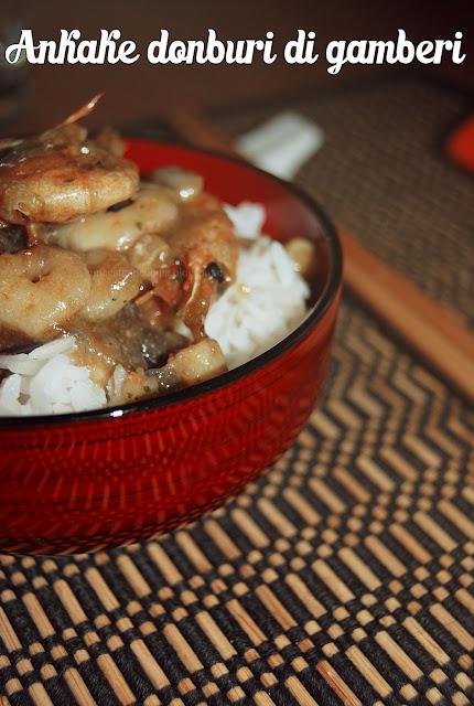 Ankake donburi di gamberi