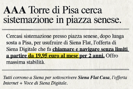 ADSL Siena: E’ iniziata la nuova campagna di comunicazione di SIENA DIGITALE