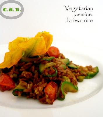 Vegetarian jasmine brown rice.. sfumature di colori autunnali
