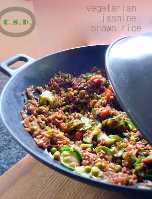 Vegetarian jasmine brown rice.. sfumature di colori autunnali