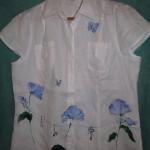 camicia dipinta a mano fiori