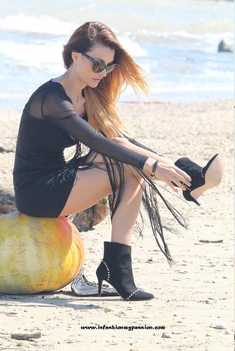 Rock studded photo shoot on the beach