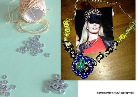 DIY necklace with metal rings inspired by Dsquared