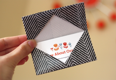 Origami business card holder