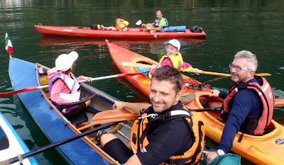 Paddling an open canoe...