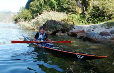 Paddling an open canoe...