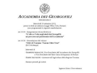 A Firenze, doppio appuntamento con l'Accademia dei Georgofili.