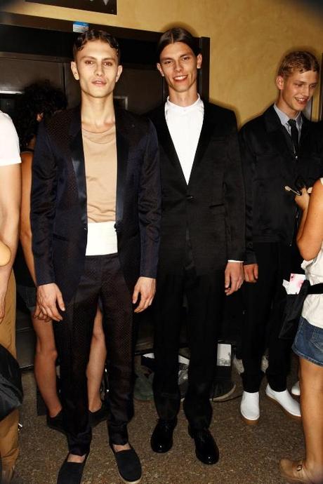 MODEL ANDREA BELLISARIO per LES HOMMES - SS2013 MILANO, BACKSTAGE - INDEPENDENT MEN 